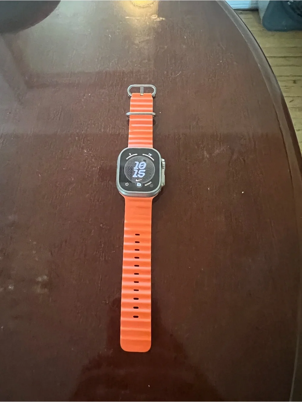 Apple Watch Ultra 2 with original Bright Orange Silicone Band